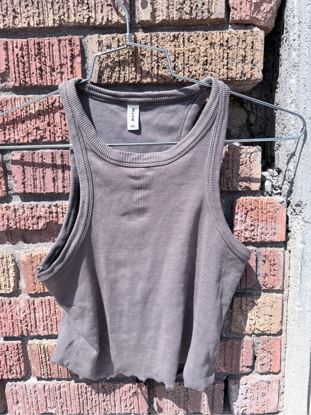 KOTN Mauve Ribbed Crop Tank - Women